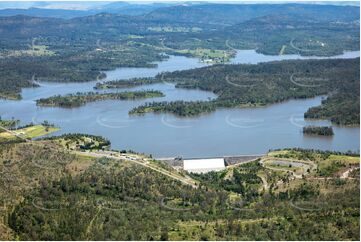 Aerial Photo Wyaralong Dam In Flood