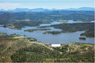 Aerial Photo Wyaralong Dam In Flood