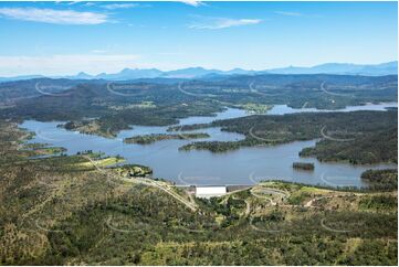 Aerial Photo Wyaralong Dam In Flood