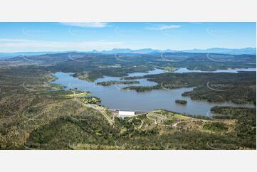 Aerial Photo Wyaralong Dam In Flood