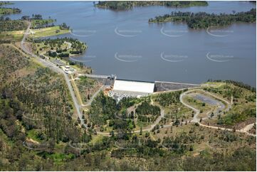 Aerial Photo Wyaralong Dam In Flood