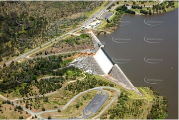 Aerial Photo Wyaralong Dam In Flood