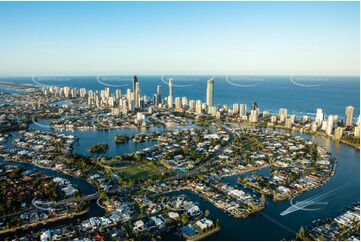 Sunset Aerial Photo Surfers Paradise QLD Aerial Photography