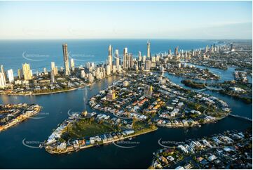 Sunset Aerial Photo Chevron Island Surfers Paradise