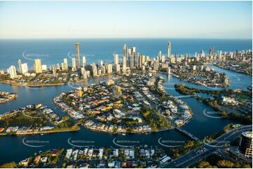 Sunset Aerial Photo Chevron Island Surfers Paradise