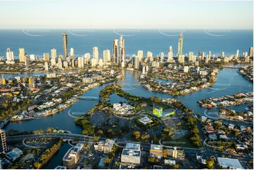 Sunset Aerial Photo of HOTA Surfers Paradise QLD