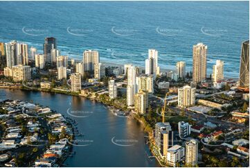 Sunset Aerial Photo Surfers Paradise QLD Aerial Photography