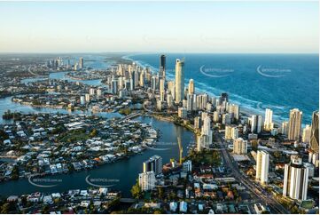 Sunset Aerial Photo Surfers Paradise QLD Aerial Photography