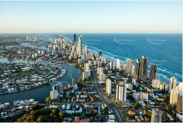 Sunset Aerial Photo Surfers Paradise QLD Aerial Photography