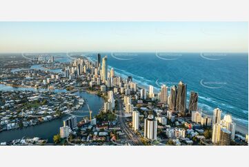 Sunset Aerial Photo Surfers Paradise QLD Aerial Photography