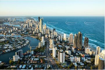 Sunset Aerial Photo Surfers Paradise QLD Aerial Photography