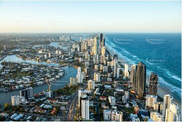 Sunset Aerial Photo Surfers Paradise QLD Aerial Photography