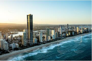 Sunset Aerial Photo Surfers Paradise QLD Aerial Photography