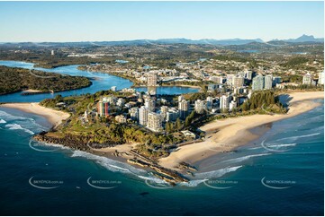 Sunrise Aerial Photo Rainbow Bay Coolangatta QLD