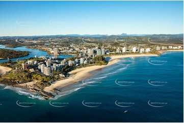 Sunrise Aerial Photo Rainbow Bay Coolangatta QLD