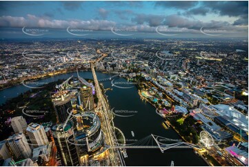 Last Light Aerial Photo of South Bank Brisbane