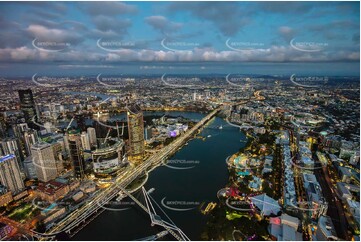 Last Light Aerial Photo of South Bank Brisbane