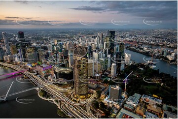 Last Light Aerial Photo of 1 William Street Brisbane
