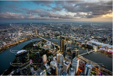 Last Light Aerial Photo of Brisbane QLD