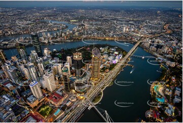Last Light Aerial Photo of Queens Wharf Brisbane