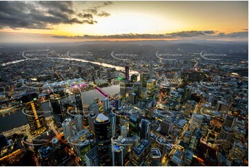 Last Light Aerial Photo of Brisbane QLD