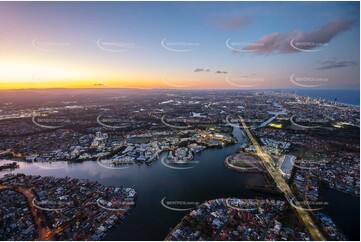 Last Light Aerial Photo Varsity Lakes QLD