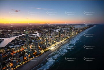 Last Light Aerial Photo Surfers Paradise QLD