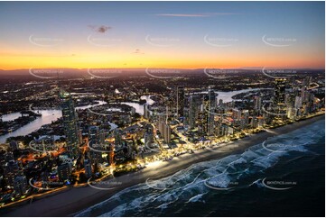 Last Light Aerial Photo Surfers Paradise QLD