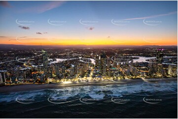 Last Light Aerial Photo Surfers Paradise QLD