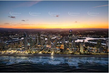 Last Light Aerial Photo Surfers Paradise QLD