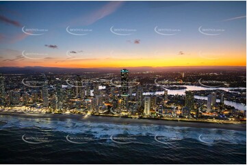 Last Light Aerial Photo Surfers Paradise QLD