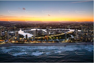 Last Light Aerial Photo Surfers Paradise QLD