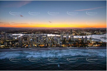 Last Light Aerial Photo Main Beach QLD