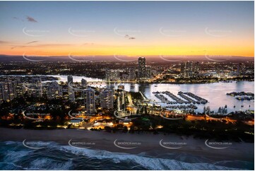 Last Light Aerial Photo Main Beach QLD