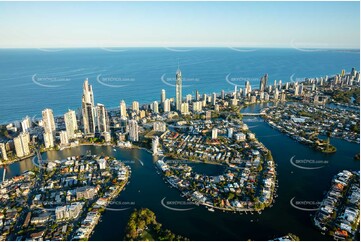 Sunset Aerial Photo Surfers Paradise QLD Aerial Photography