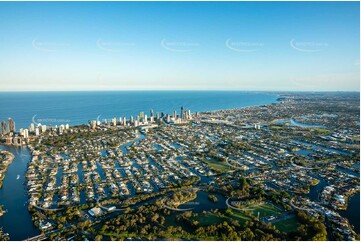 Sunset Aerial Photo Broadbeach Waters QLD Aerial Photography