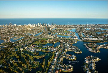 Sunset Aerial Photo Clear Island Waters QLD Aerial Photography