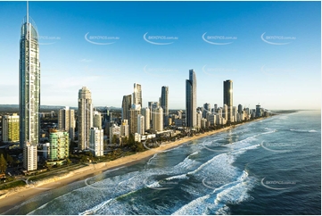 Sunrise Aerial Photo Surfers Paradise QLD Aerial Photography