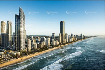 Sunrise Aerial Photo Surfers Paradise QLD Aerial Photography