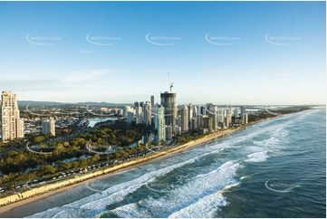 Sunrise Aerial Photo Main Beach QLD Aerial Photography
