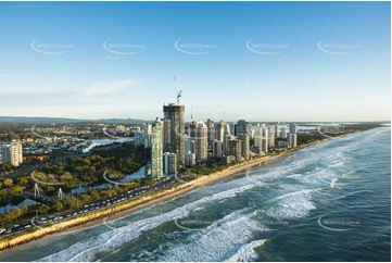 Sunrise Aerial Photo Main Beach QLD Aerial Photography