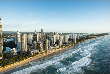 Sunrise Aerial Photo Main Beach QLD Aerial Photography