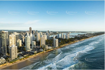 Sunrise Aerial Photo Main Beach QLD Aerial Photography