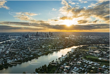 Sunrise Aerial Photo St Lucia QLD Aerial Photography