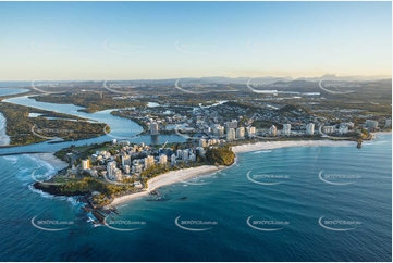 Coolangatta At Sunset - Gold Coast QLD Aerial Photography