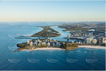 Coolangatta At Sunset - Gold Coast QLD Aerial Photography