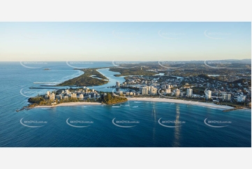 Coolangatta At Sunset - Gold Coast QLD Aerial Photography