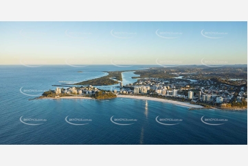 Coolangatta At Sunset - Gold Coast QLD Aerial Photography