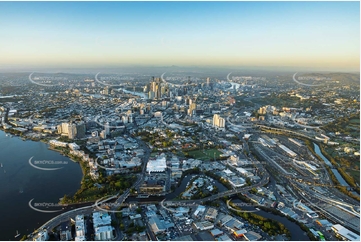 Early Morning Newstead QLD Aerial Photography