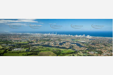 Looking over Clear Island Waters to Surfers Paradise QLD Aerial Photography